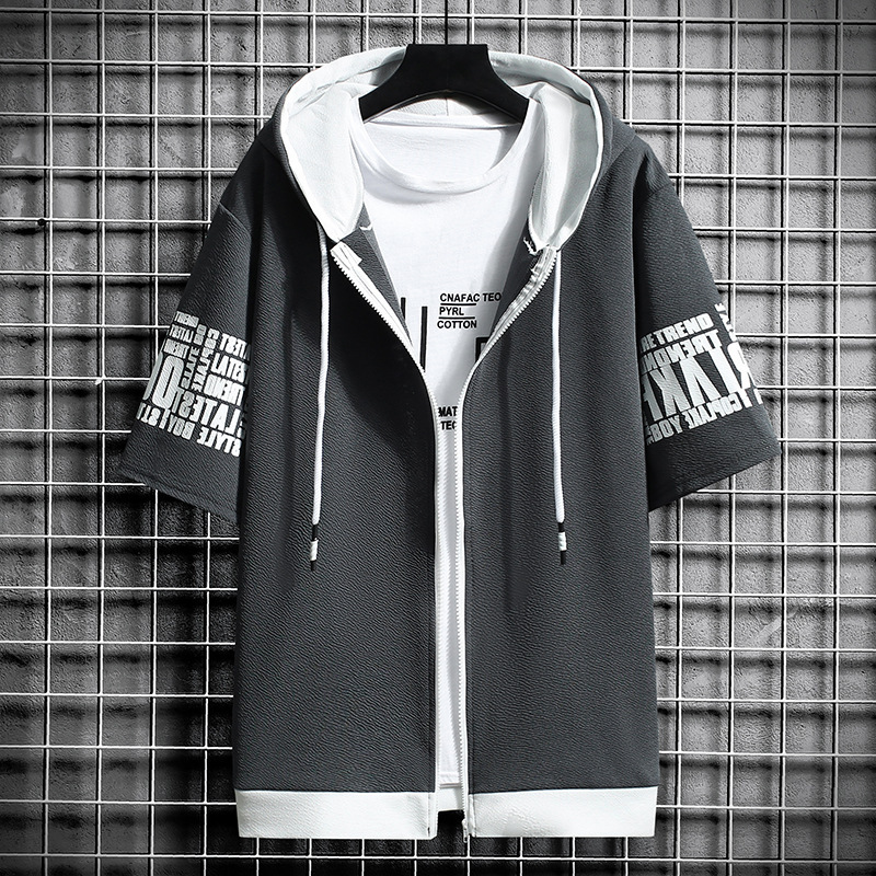 Short Zip Top Dark Grey