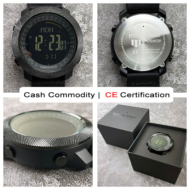 Outdoor Sports Smart Waterproof Watch Color Silicone Height Air Pressure Compass Thermometer Metal Watch