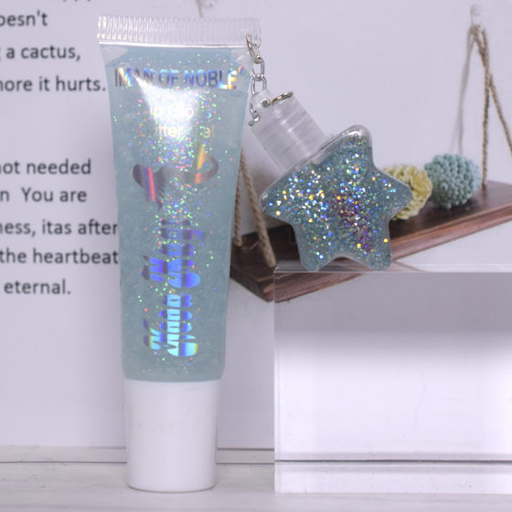 Cross-border export 2-in -1 lip gloss lipstick bright glitter transparent variable color lip glaze lip gloss IMAN OF NOBLE