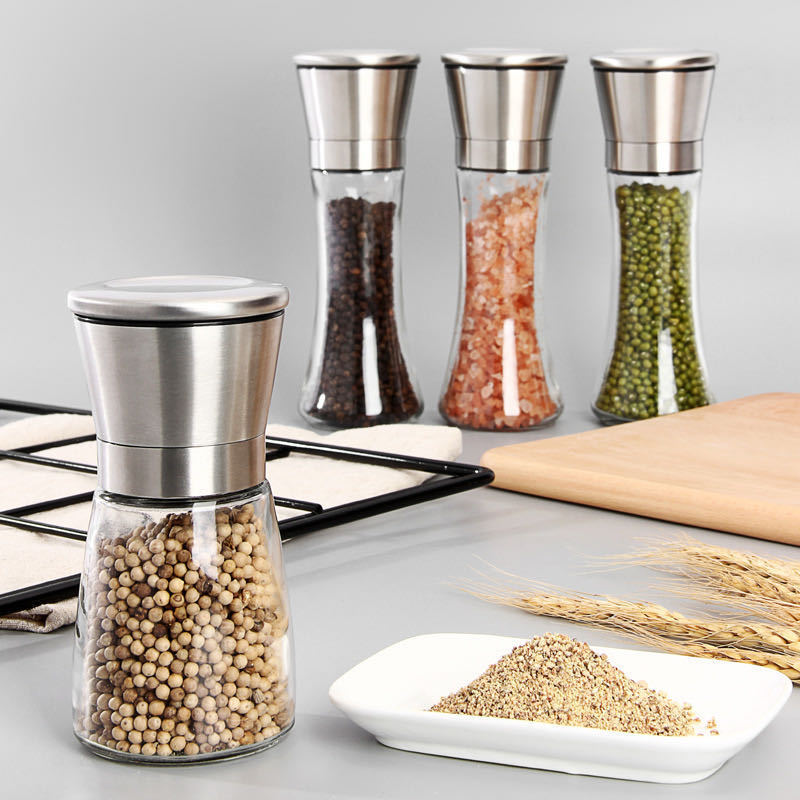 Manual glass black pepper grinder creative kitchen supplies pepper grinder black pepper seasoning seasoning bottle