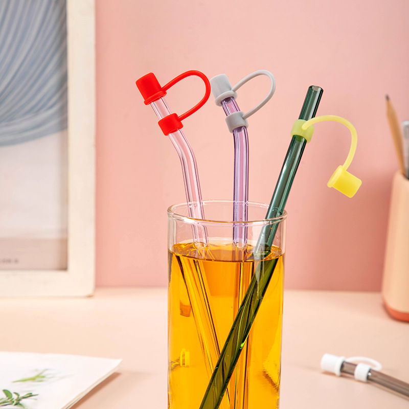 Silicone straw dust cap cover cover glass stainless steel straw dust-proof leak-proof plug universal 8mm/10mm/12mm