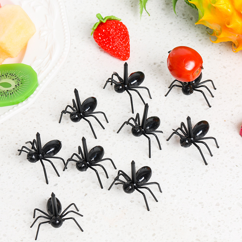 Cross-border Hot Ant Moving Fruit Fork Creative Snack Fork Plastic Ant Party Fruit Cake Fork 12 Pack