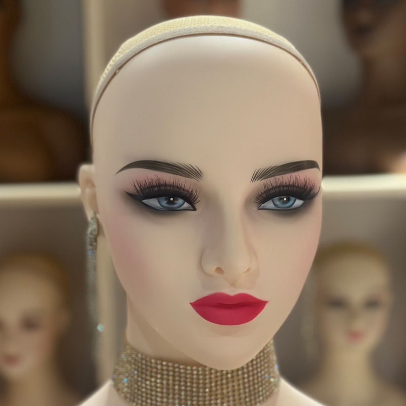 PVC manneuqinhead white wig model head half head model European and American women's head model dummy head