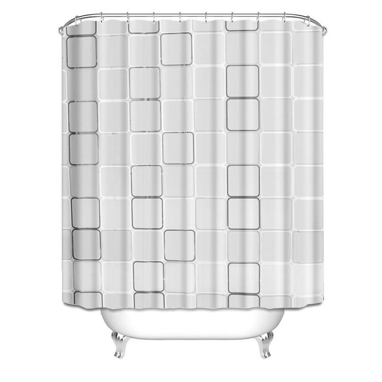 Black Square Shower Curtain Waterproof Thickened Modern Simple Partition Curtain Blackout Shower Curtain Cloth Bathroom Bath Curtain