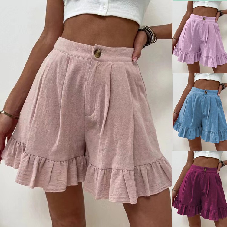 Shorts Women's Summer Outer Wear Casual Wide Leg Loose Shorts 2024 Summer New European and American Women's High Waist Shorts Women