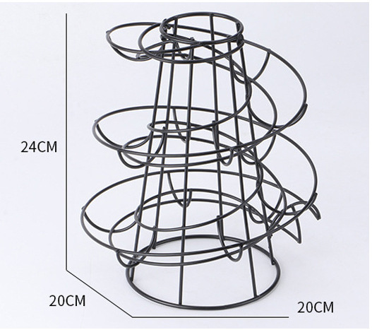 クリエイティブスパイラル卵ホルダーホームアイアンアートハンドヘルドハンギングバスケット卵収納ラック多機能収納オーガナイザー|undefined