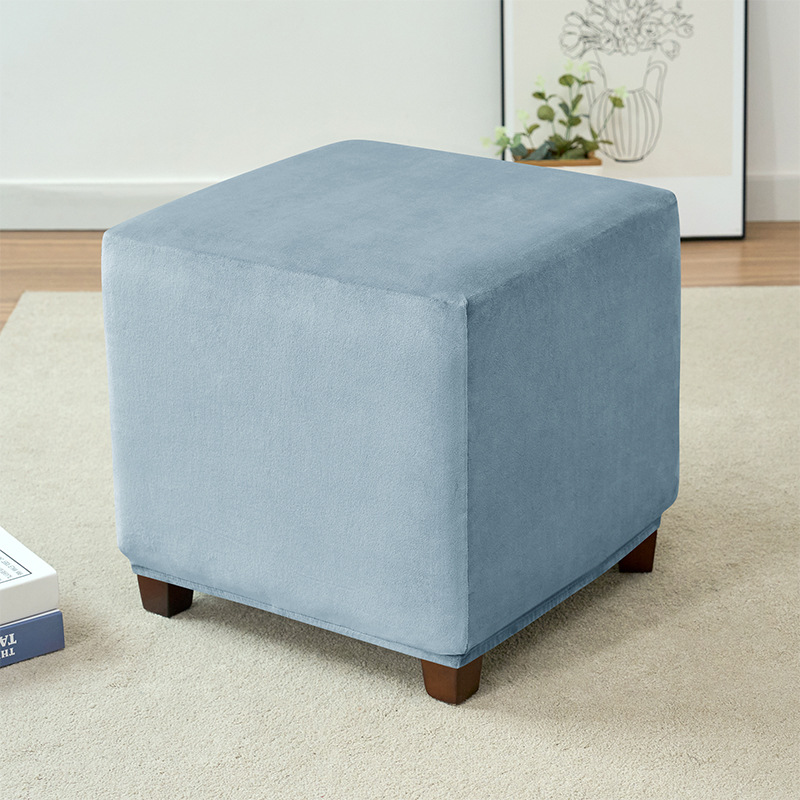 Cross-border elastic super soft silver fox velvet square footstool Cover dust Cover Pedal Cover