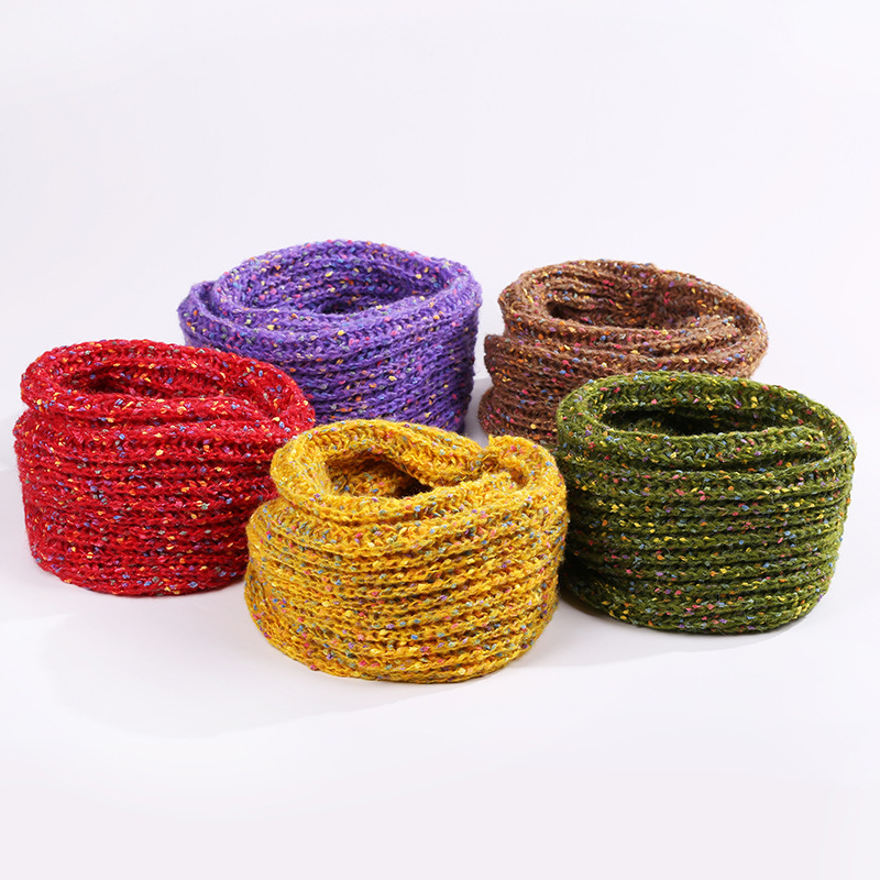 Beanie Thread Scarf Thread Wool Color Dot Mohair Hand Knitted diy Rainbow Ping Pong Mixed Thread Couple Knitted Thread