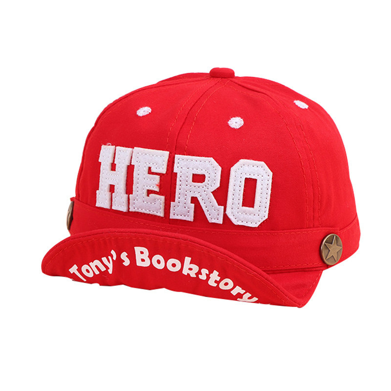 New Spring and Autumn Korean style baby hat embroidered HERO baby sun hat brim children peaked cap baseball cap