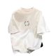 Trendy Brand Internet Celebrity Cotton T-Shirt 2024 New Men's Loose plus size Crewneck Printed Sports Base Top T