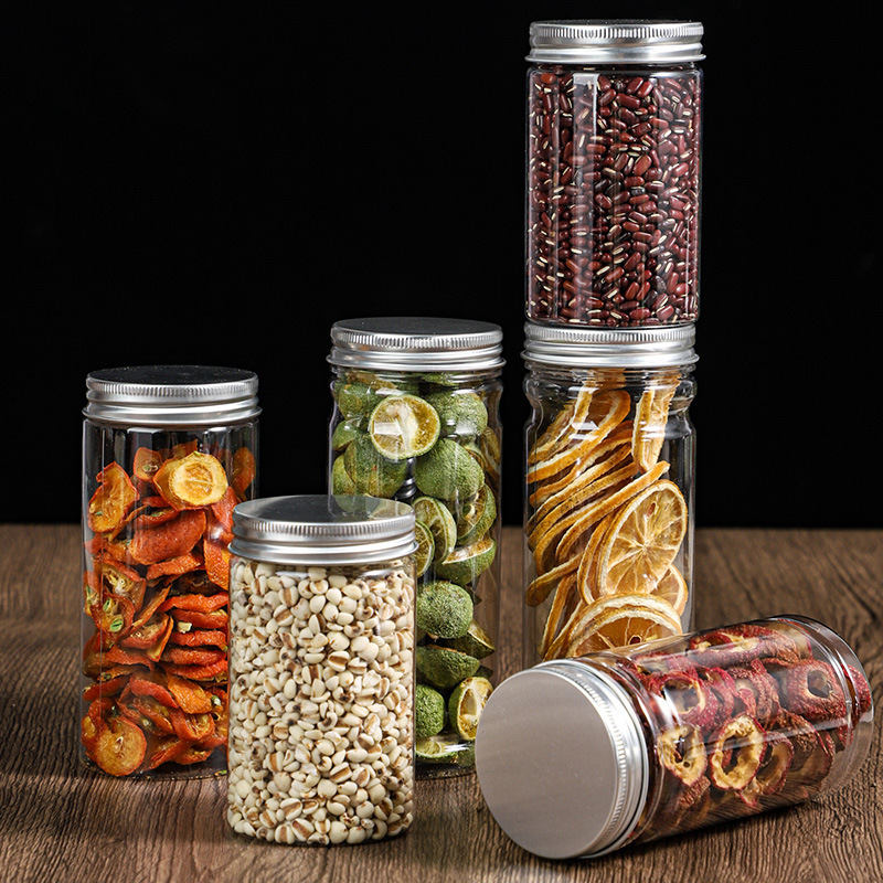 60 caliber transparent scented tea bottle in stock direct sale tea storage jar sealed jar transparent plastic bottle plastic jar