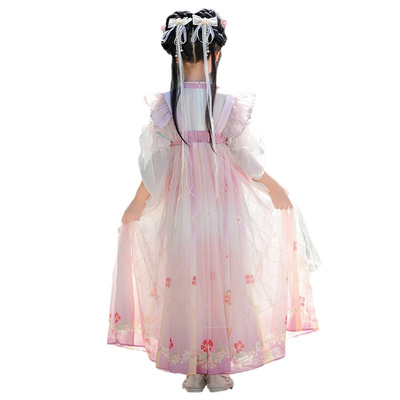2025 New Hanfu Girls Summer Skirt Ancient Chinese Style Super Fairy dress Children's Ancient Tang Suit Summer