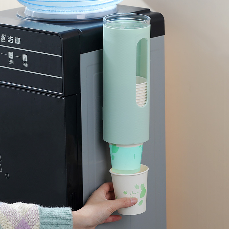 Office Paper Cup Holder Automatic Cup Picker Water Dispenser Punch-Free Dustproof Disposable Paper Cup Plastic Cup Storage Box