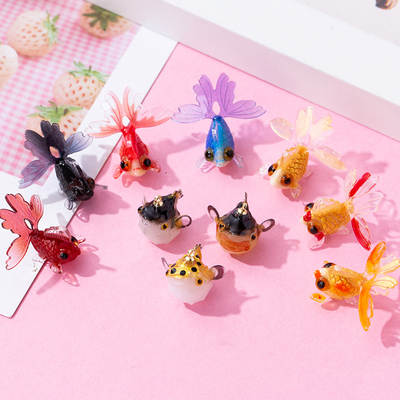 diy jewelry accessories resin Heat Shrinkable small goldfish puffer fish a variety of multi-size earrings earrings material