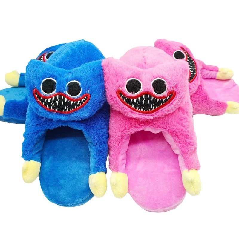 Half Pack Plush Bobby Slippers poppy playtime Home Daily Cotton Shoes for Men and Women Couple Thick Sole Mao Shoes