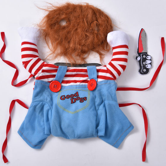 Cross-border dog clothes with knife doll transformation outfit funny costumes Halloween cat pet clothes supplies wholesale