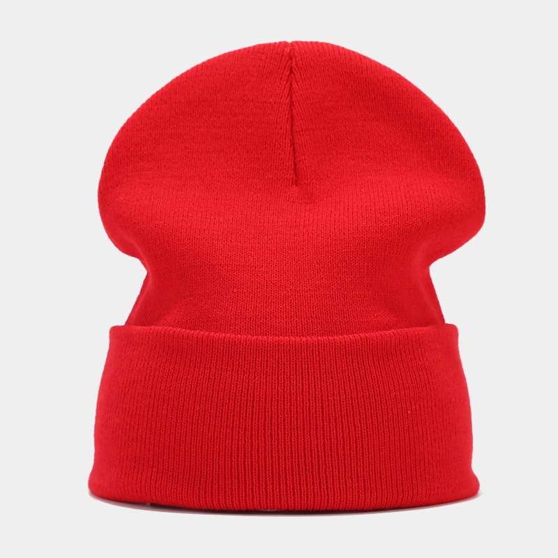 Autumn and winter New knitted hat women's solid color light board pile hat men's outdoor cold hat high quality fashion warm hat fashion