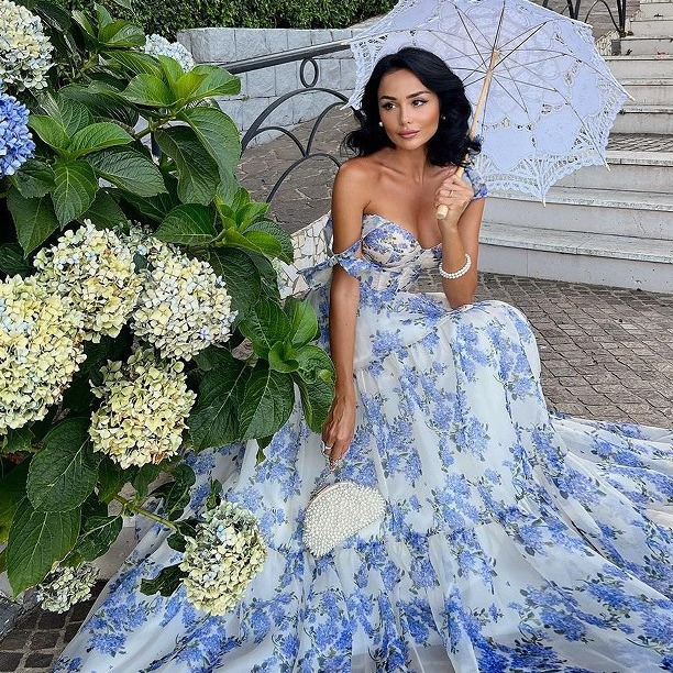Cross-border New Spring and Summer Shoulder European and American Women's Fashion Organza Fairy Long Elegant Evening Dress dress