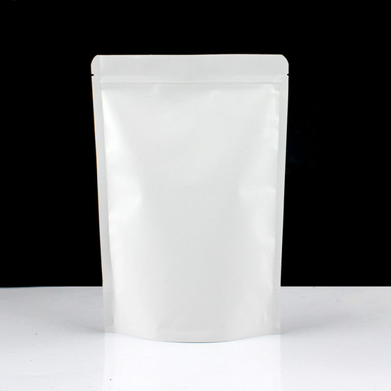 White Kraft Paper Inner Aluminized Bag Self-sealing Kraft Paper Bag Tea Packaging Bag Self-standing Food Bag Snack Sealed Bag