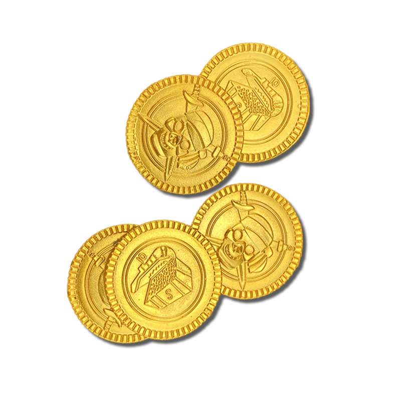 塑料金币 海盗金币玩具配件金币仿真金币假金币 道具金币抽奖金币