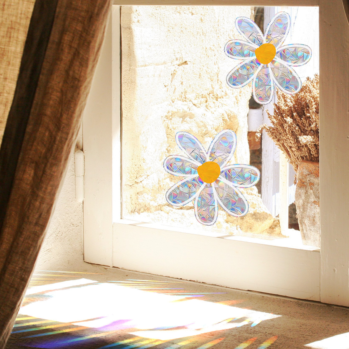 XC4000 flower Daisy colorful sunlight static sticker window window glass self-adhesive decorative wall sticker