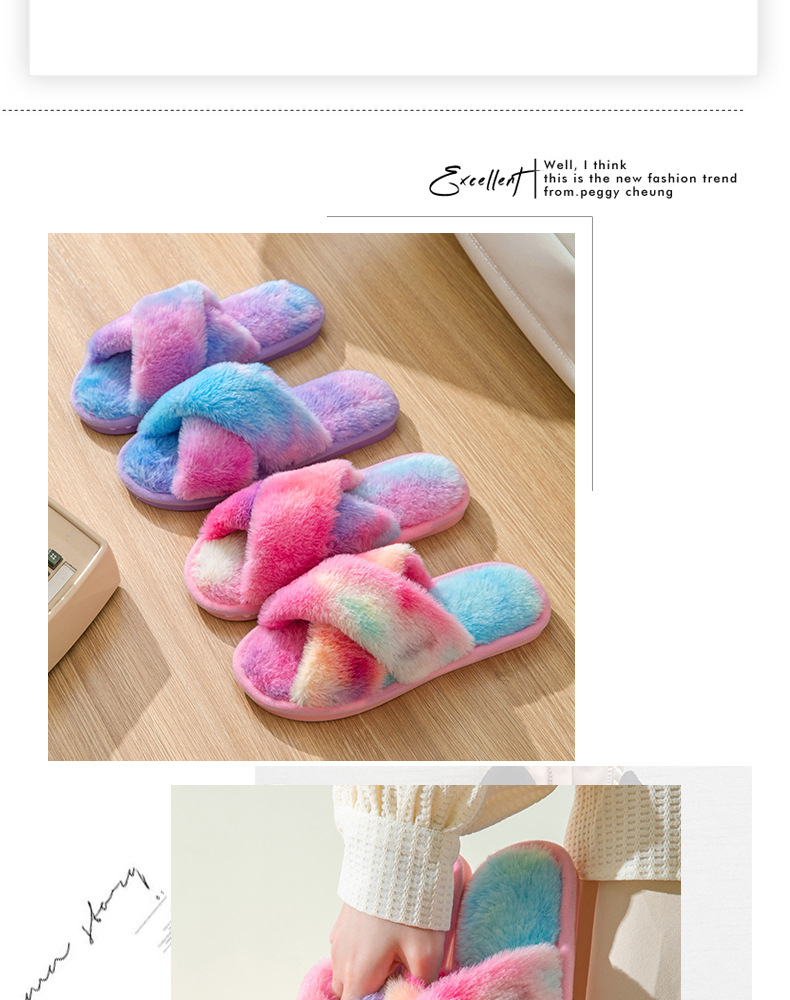  Cross-border Opening Mao Mao Winter Home Rendering Cross Women's Indoor Warm and Slip-resistant Mao Mao Mao Slippers_voghion.com