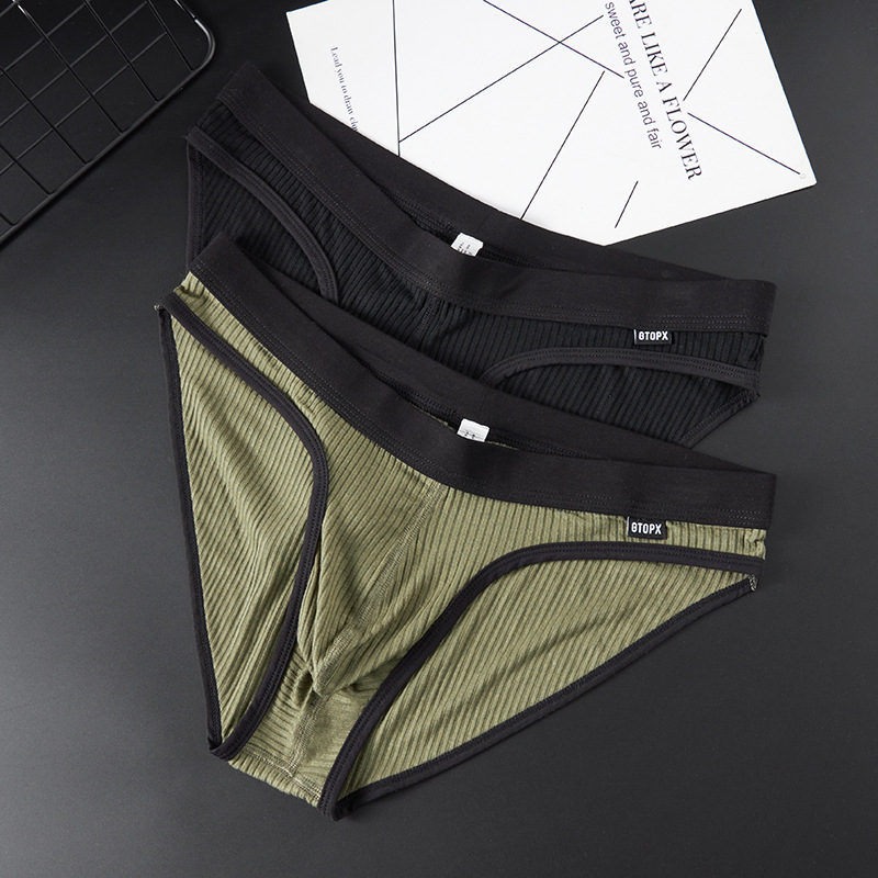 New single-strip Men's thread fabric breathable sexy underwear large bag U convex quick-drying briefs GTOPX MAN