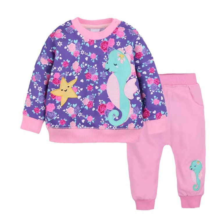 [One-piece delivery] Autumn new children's clothing sweater infant children's clothing two pieces suit vitality sports suit