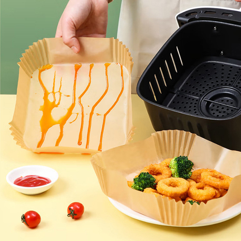 FDA certified square air fryer special paper baking oil-proof paper silicone oil paper tray disposable oil-absorbing paper tray