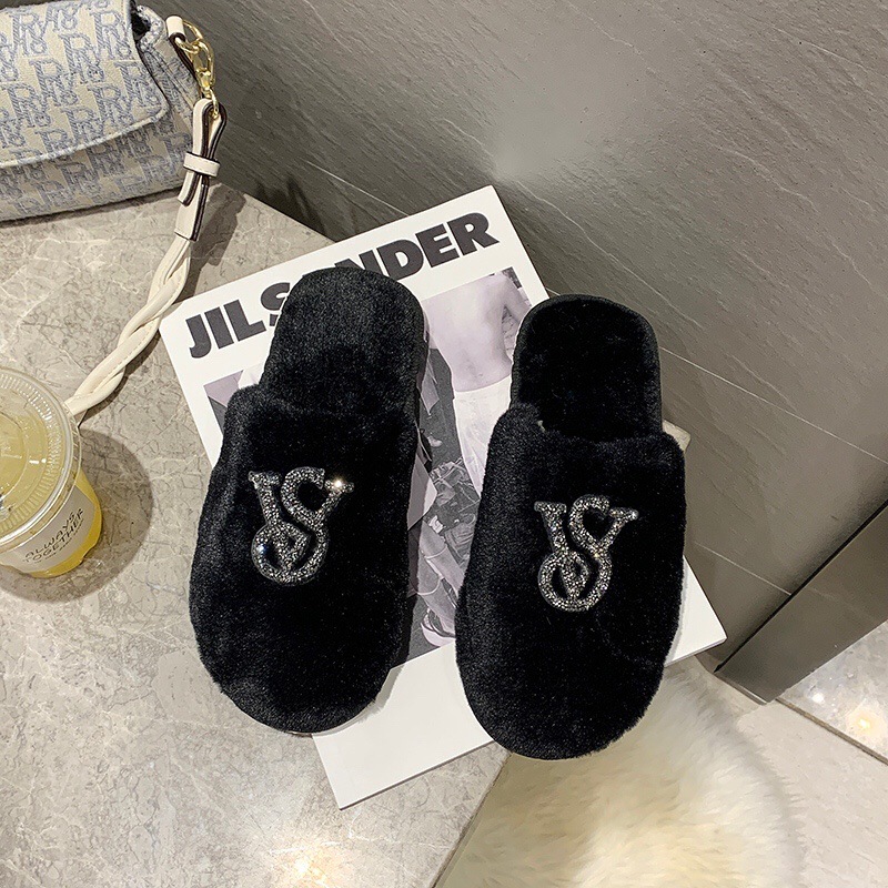 New Autumn and Winter Warm Cotton Slippers Indoor Floor Thick Sole Couple Home Shoes Home Soft Sole Anti-Mao Slippers for Women