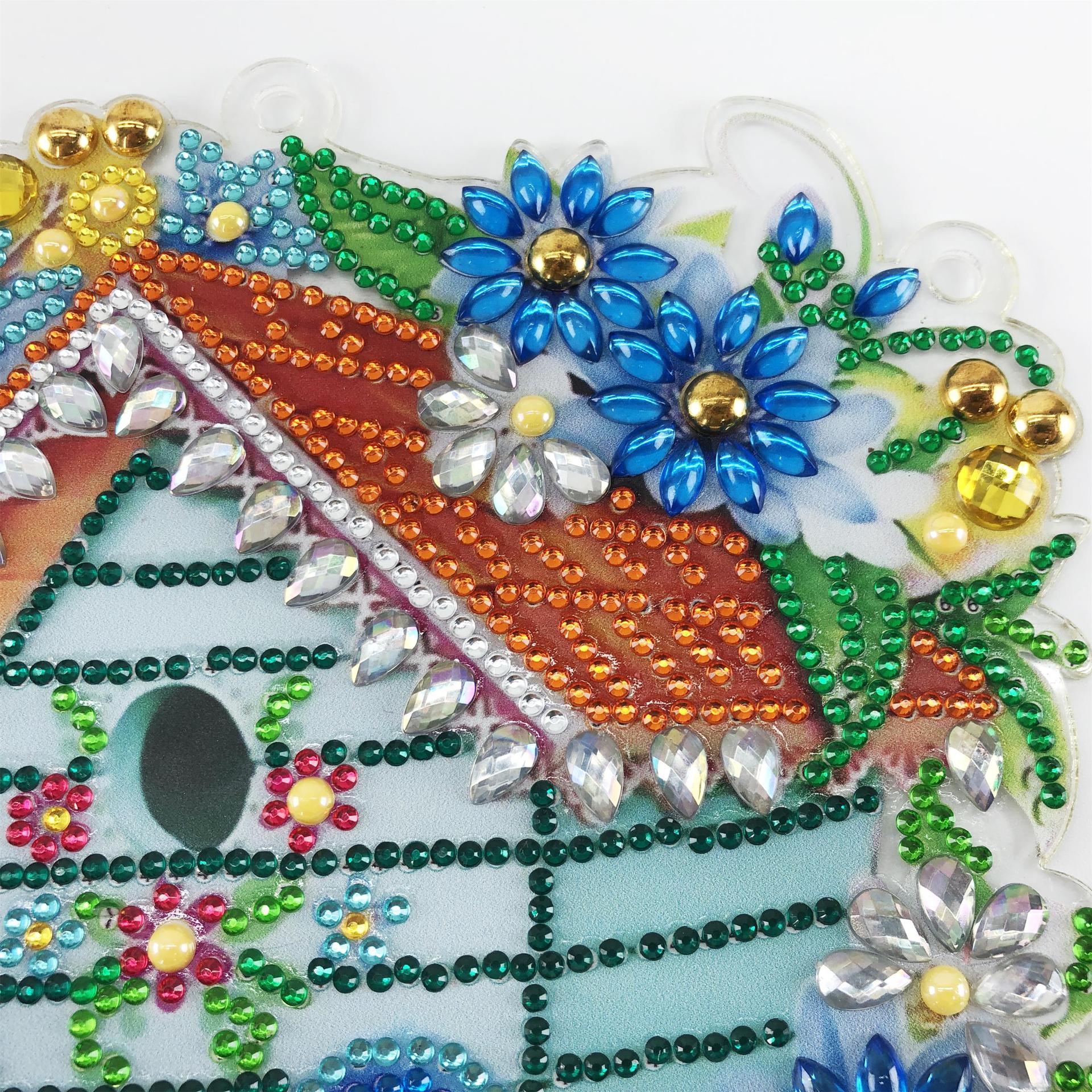 DIY Diamond Diamond Creative Butterfly Дизайн украшения дома подвеска односторонняя точка бриллиантового рождественского нового венка