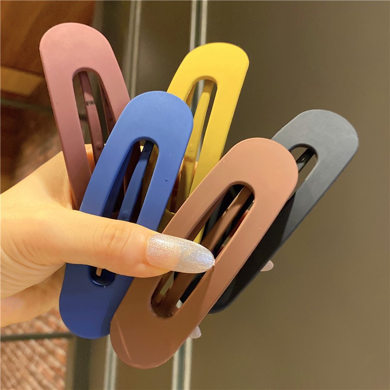 Candy color same style hairpin female forehead bangs clip side duckbill clip large frosted hairpin broken hair clip headdress