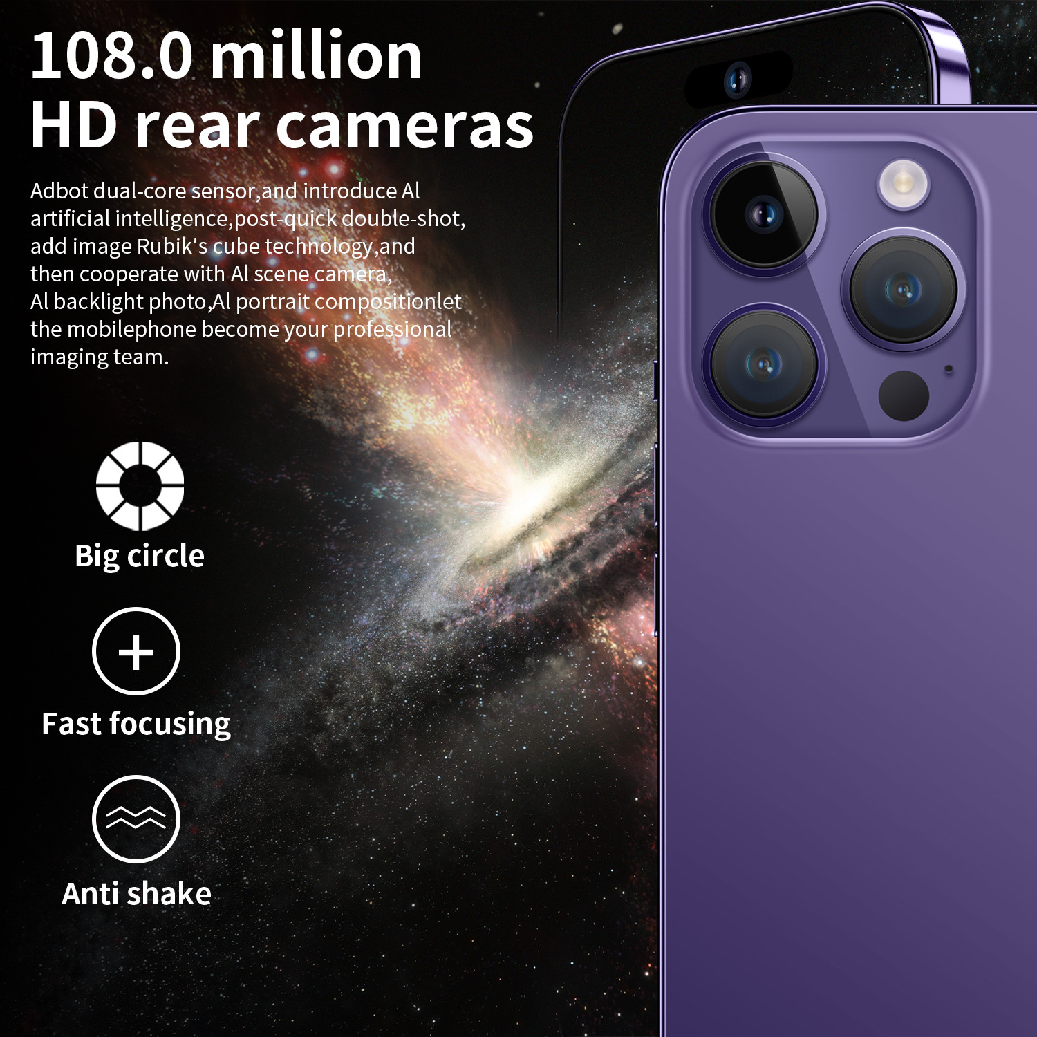 Cross-border mobile phone i15 ProMax 7.3 "smart Android phone (16 1T)13 million pixel 4G network