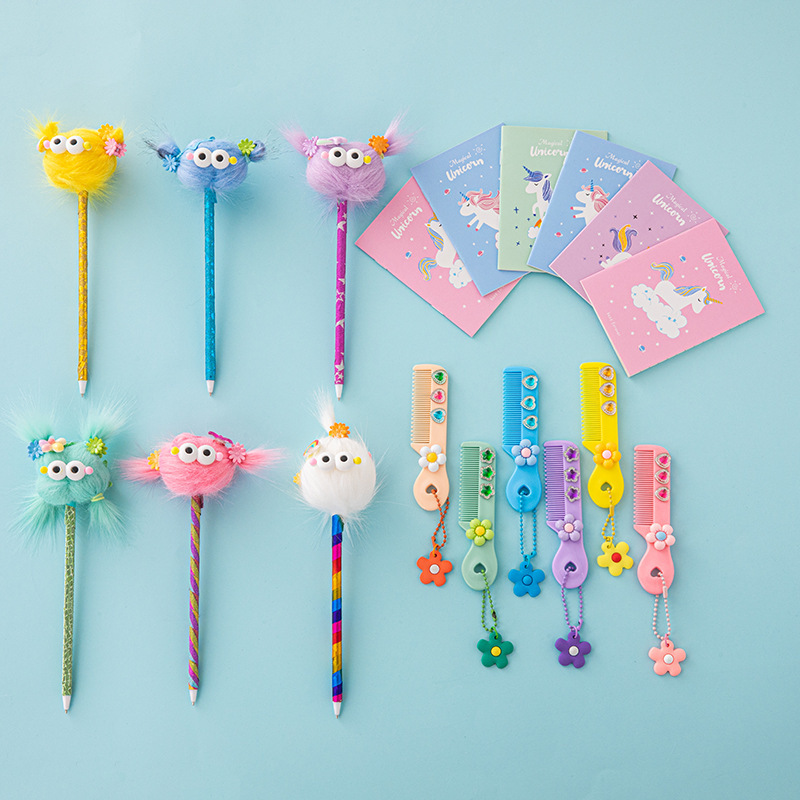 Cross-border new DIY toy plush pen stationery suit student prize gift diary suit