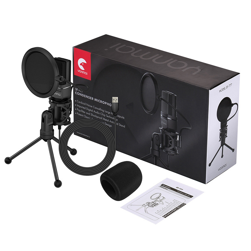 SF-777 USB interface singing game recording microphone computer desktop office condenser microphone Live conference