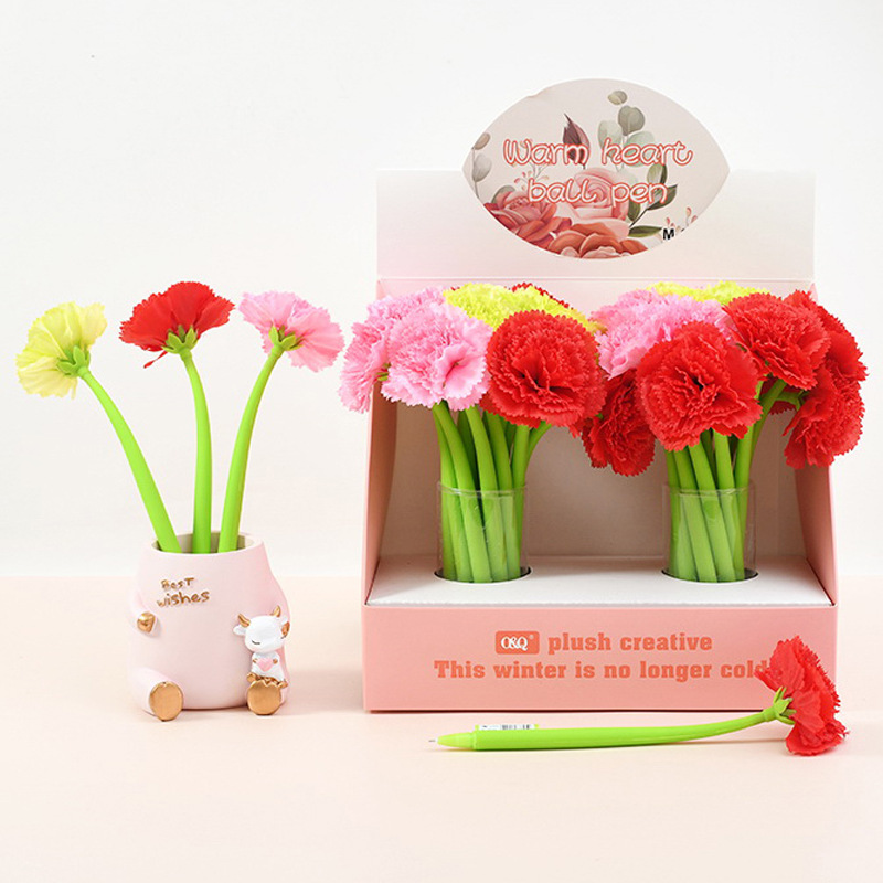 Creative Flowers Gel Pen Soft Silicone Shaking Pen Pen Girl's Heart Gift Pen Creative Writing Stationery Brush Pen