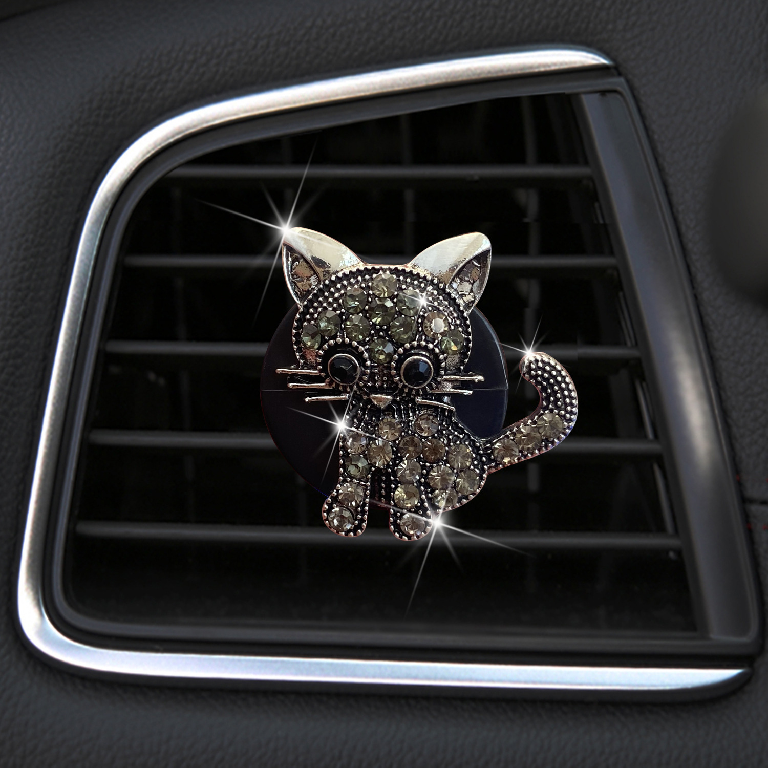 跨境复古可爱小猫咪汽车香水摆件车载空调出风口内饰小猫装饰香薰