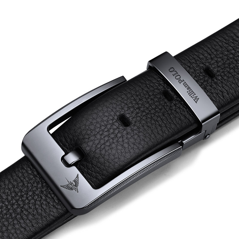 King Paul Belt Men's 100 Fashion Pin Buckle Leather Belt Cowhide High-end Trousers Belt All-match Pin Buckle Belt