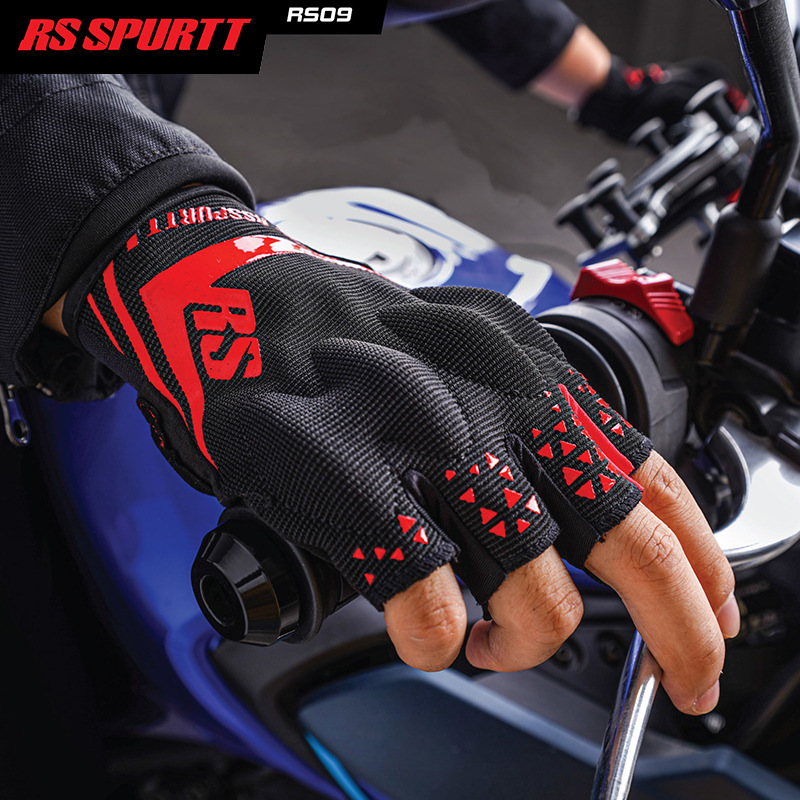 Braukšana ar motociklu puspirksta cimdi Vasaras plāni, nokrītoši izturīgi, elpojoši, neslīdoši, nodilumizturīgi vīriešu un sieviešu sacīkšu motociklu cimdi_voghion.com