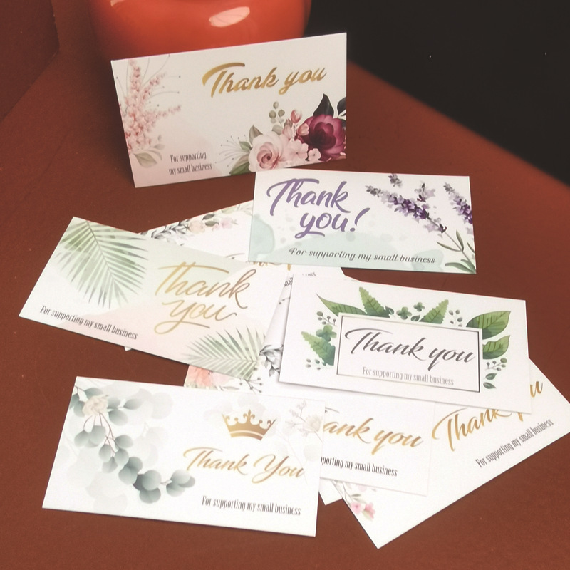 Creative small fresh coated paper after-sales business high-end production take-out ticket business card praise feedback thank you card