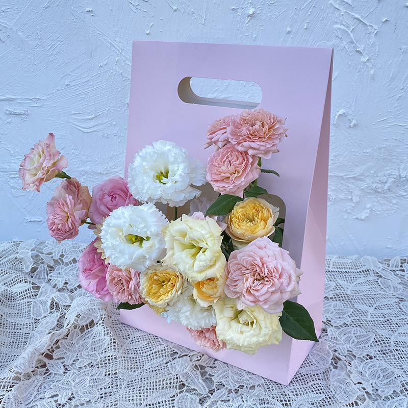クラフト紙花袋サロン課diy手提げ生け花袋紙手提げ花かご花包装手提げ袋資材|undefined