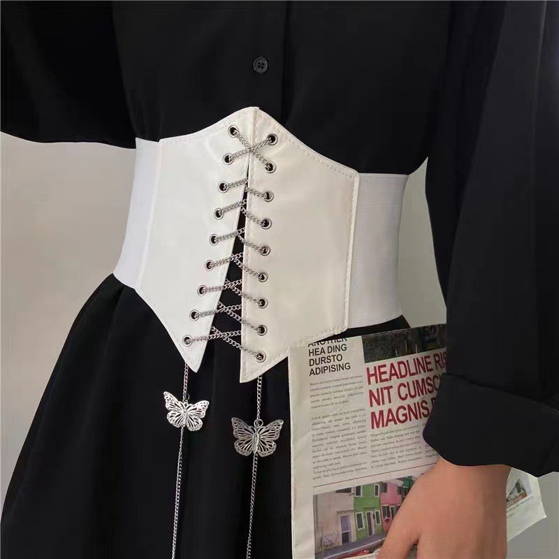 Cross-border Explosions Fashion New Style Strap Wide Butterfly Chain Women's Waist Seal All-match Sweater Skirt Belt Women