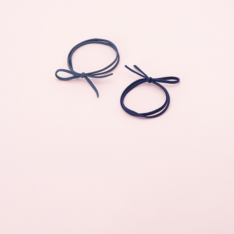 Korean Style Simple Fresh Style Basic Flat Line Hair Ring Bow Small Style Hair Accessories Hair Rope Partial Section Head Rope Rubber Tendon