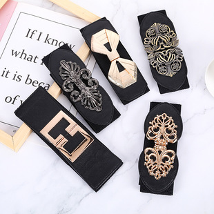Factory Sale Women's Elastic Waist Seal Four Seasons Casual Fashion Korean Decorative Buckle Dress Wide Belt