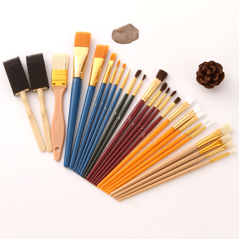 Brush brush wholesale 25 multi-functional oil painting brush set student art oil painting basic supplies