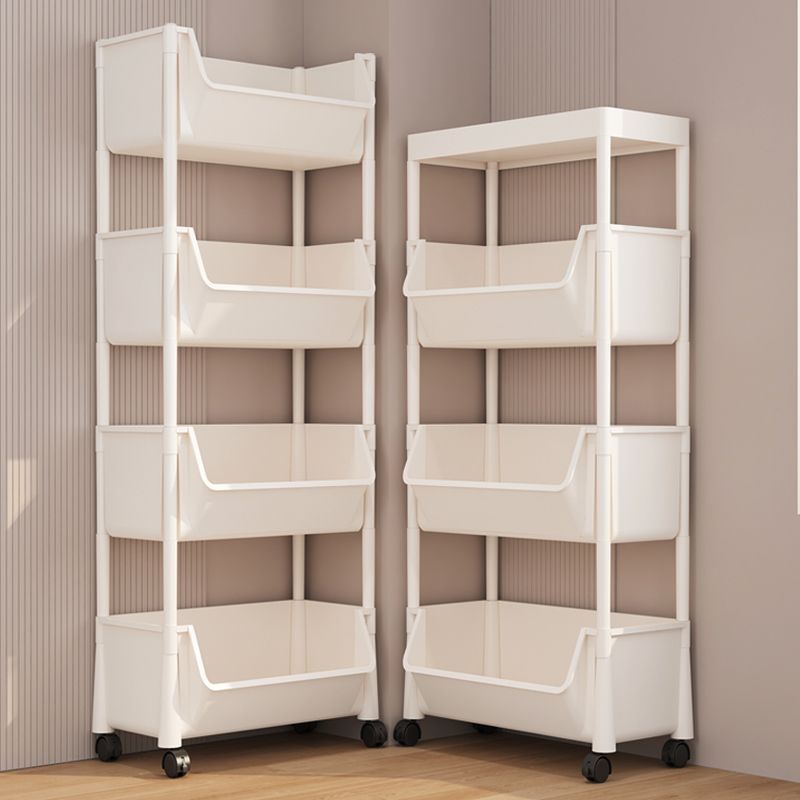Bookshelf floor storage rack under table book storage with wheels movable trolley table desktop storage simple bookcase