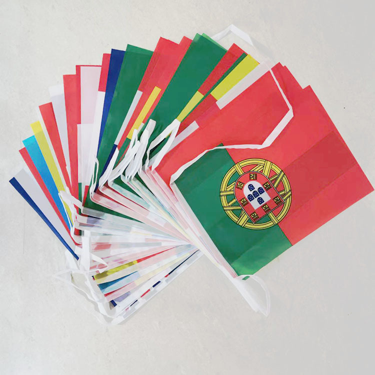 2022 Qatar World Cup Top 32 Countries String Flag Football Bar Club Hang Flag Pull Flag Decoration Cheers