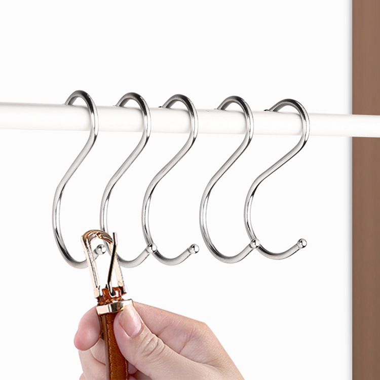 S Hook S Hook Clothes Garment Bag Metal Hook Supermarket Hook Kitchen Wardrobe Daily Use S Hook