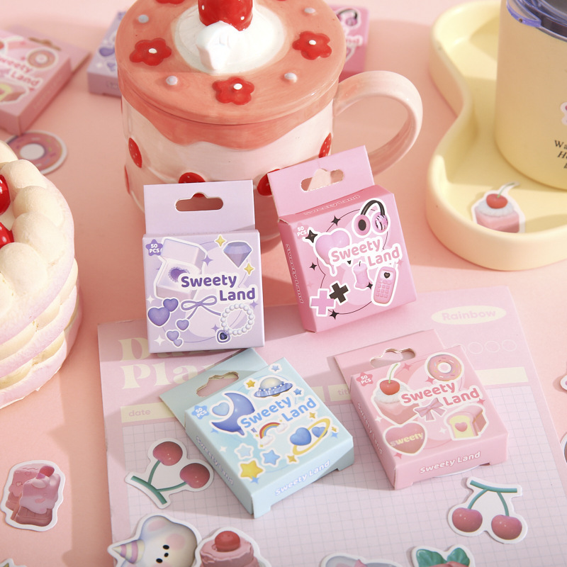 Mr. paper special-shaped boxed stickers soft candy Paradise series cute cartoon sealing stickers Journal material stickers 4