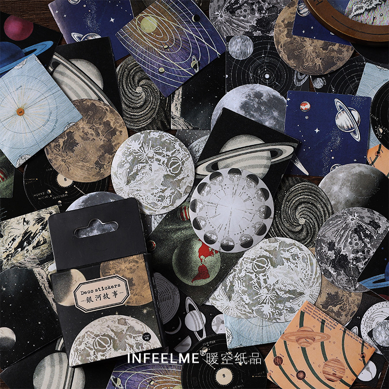 Infeel.Me Boxed Stickers Traveler Letters Series Retro Art Handbook DIY Decorative Seal Stickers 6